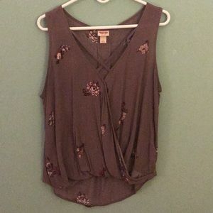 Purple floral tank top